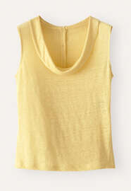 Folded-collar sleeveless top, Lemon, webstill