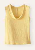 Folded-collar sleeveless top, Lemon, webstill