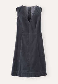Velvet sleeveless dress, Charcoal, webstill