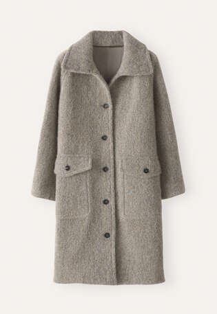 Raglan-sleeve coat, Grey fawn, webstill