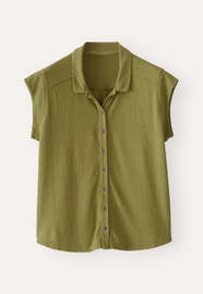 Cap-sleeve jersey shirt, Dark lime, webstill