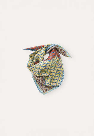 Printed scarf, Copper lime, webstill