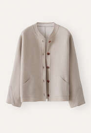 Plaited boiled jacket, Pale stone, webstill