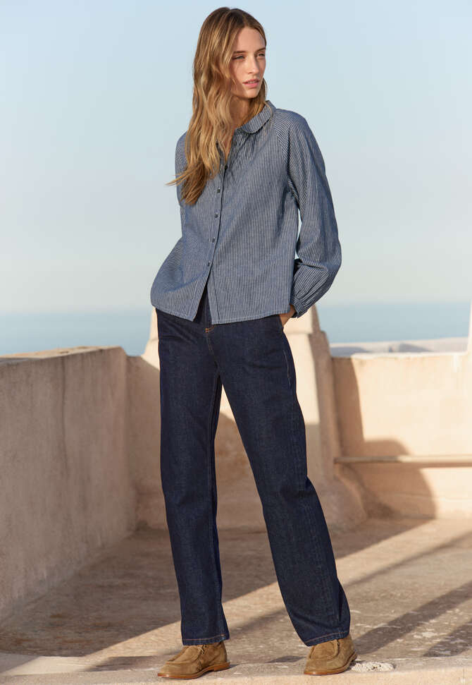 Striped blouse, Navy white, completeTheLook