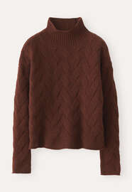 Cable sweater, Rust brown, webstill