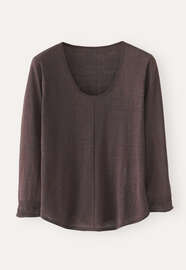Scoop-neck sweater, Grey brown, webstill