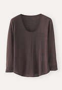 Scoop-neck sweater, Grey brown, webstill