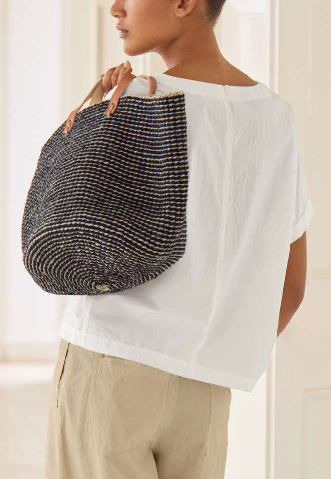 Large woven bucket-bag, Grey, completeTheLook