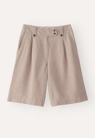 Pleat-front shorts, Mink, webstill