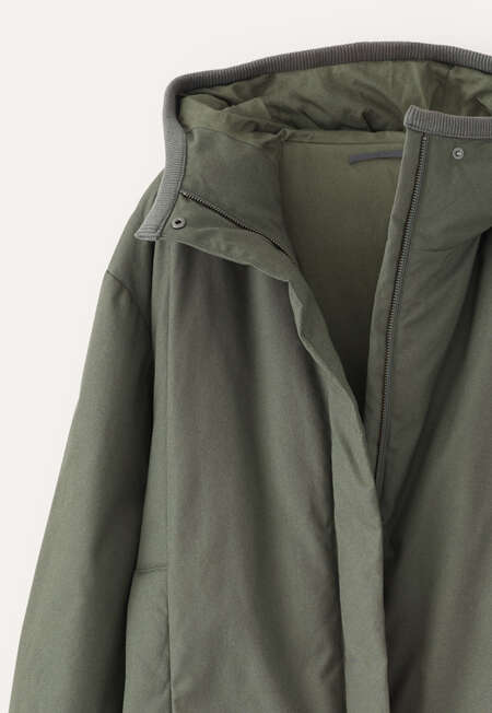 Long padded coat, Green slate, completeTheLook
