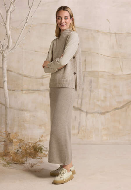 Knitted skirt, Warm natural, completeTheLook
