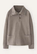 Funnel-neck tunic, Dark stone, webstill