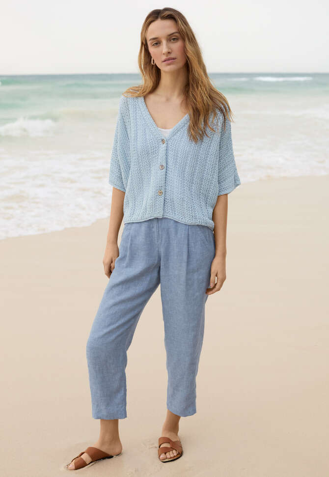 Tuck-stitch cardigan, Sky, completeTheLook