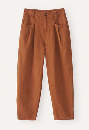 tapered-leg trousers, Chestnut, webstill