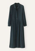 Tuck-detail dress, Black pine, webstill