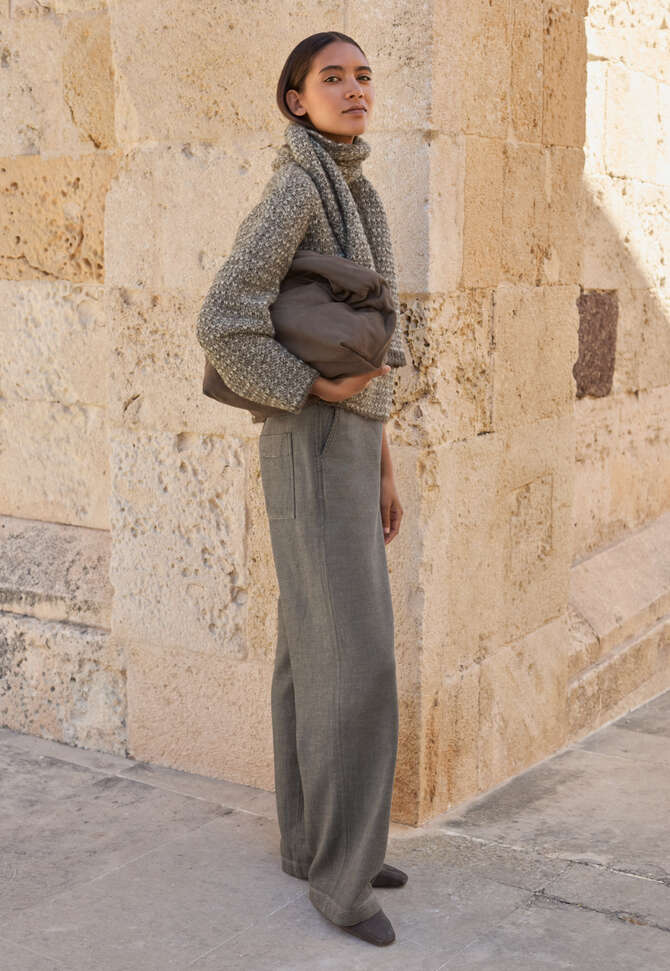 Straight-leg trousers, Soft charcoal, completeTheLook