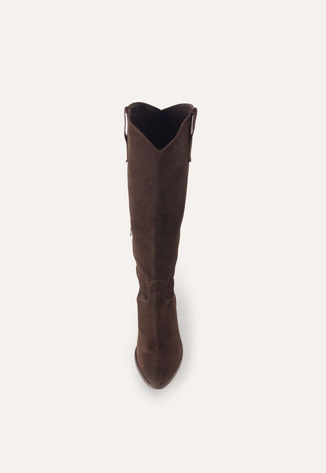 Knee-high pointed boots, Espresso, completeTheLook