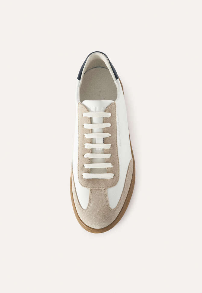 Gum-sole trainers, White stone, completeTheLook