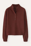 Buttoned-neck sweater, Copper red, webstill
