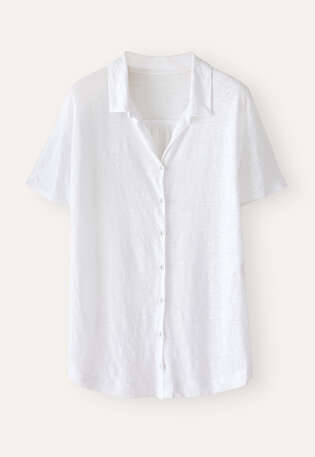 Relaxed jersey shirt, White, webstill