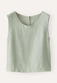 Button-back sleeveless top, Pale sage, webstill