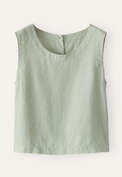 Button-back sleeveless top, Pale sage, webstill
