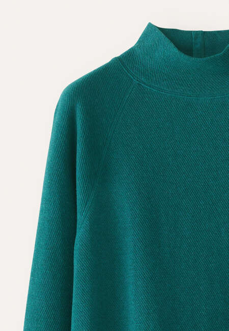 Funnel-neck tunic, Bottle teal, completeTheLook
