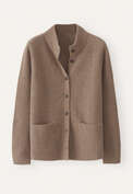 Rib-stitch cardigan, Latte, webstill