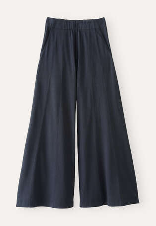 Wide-leg jersey trousers, Midnight, webstill