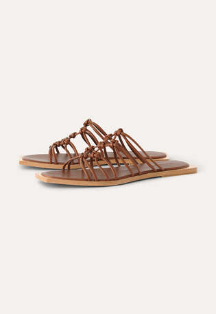 Knotted sandals, Tan, webstill