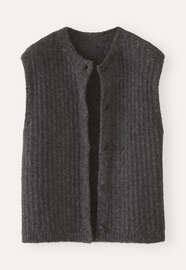 Sleeveless cardigan, Charcoal, webstill