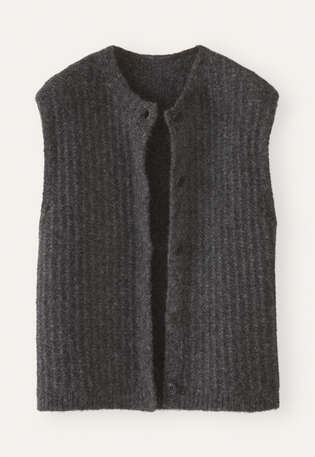 Sleeveless cardigan, Charcoal, webstill