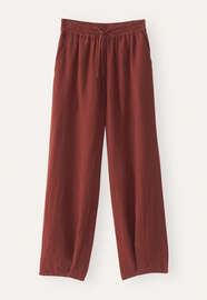 Pull-on tapered trousers, Chilli brown, webstill