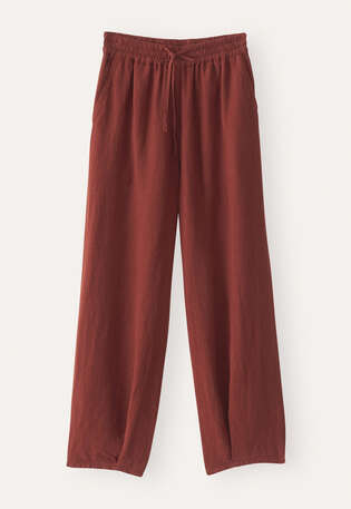 Pull-on tapered trousers, Chilli brown, webstill