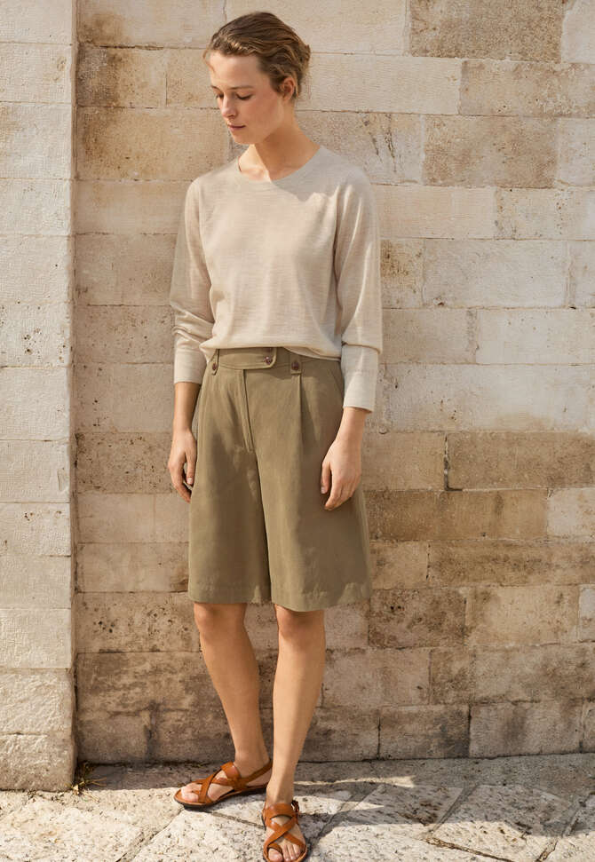 Crew-neck sweater, Pale fawn, completeTheLook