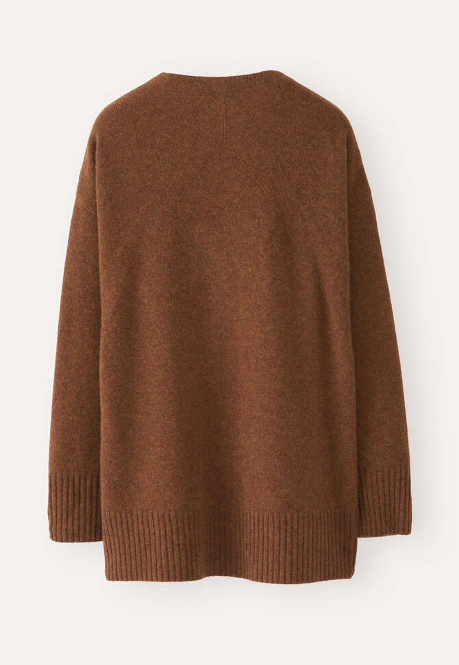 V-neck cardigan, Chilli brown, completeTheLook