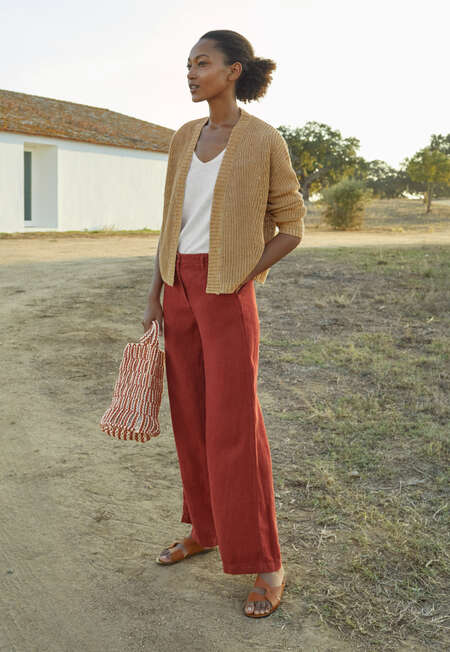 Edge-to-edge cardigan, Ochre, completeTheLook