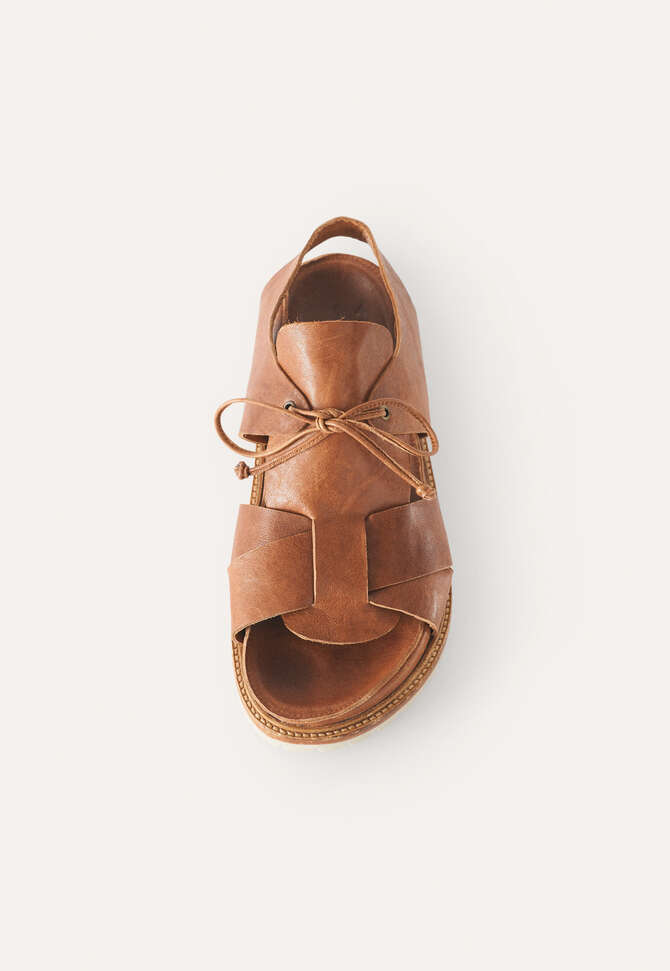 Lace-up sandals, Dark tan, completeTheLook