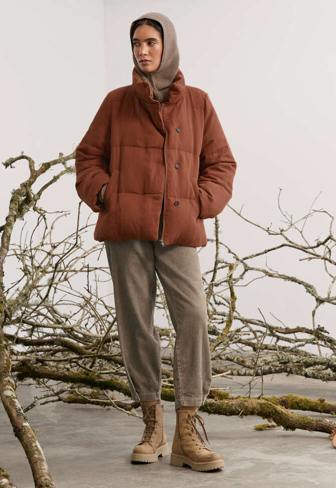 Tapered trousers, Soft mink, completeTheLook
