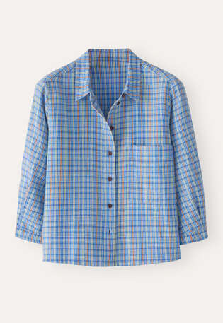 Checked shirt, Ocean blue, webstill