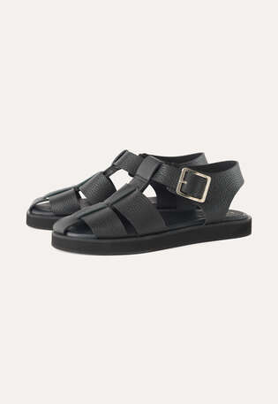 Cage sandals, Black, webstill