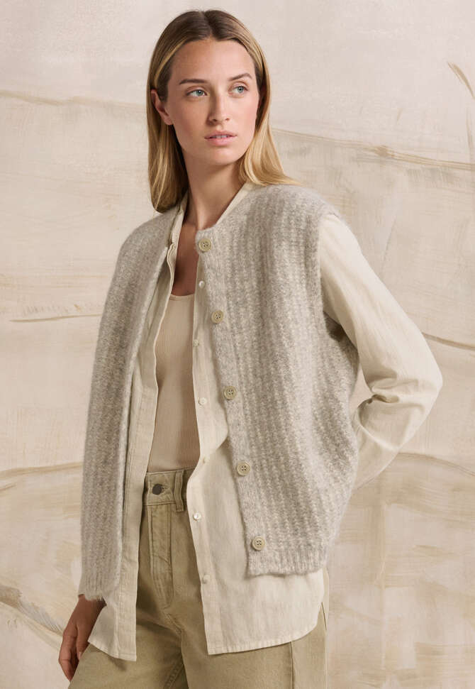 Sleeveless cardigan, Pale grey, completeTheLook