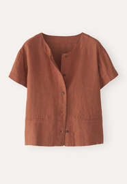 Short-sleeve blouse, Fig copper, webstill