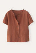 Short-sleeve blouse, Fig copper, webstill