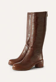 Heeled boots, Dark tan, webstill