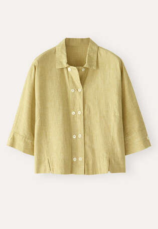 Double-breasted blouse, Soft lime, webstill