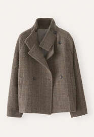 Check jacket, Dark taupe, webstill
