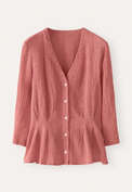 Pleat-waist shirt, Pink coral, webstill