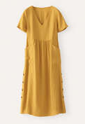 Short-sleeve v-neck dress, Soft amber, webstill