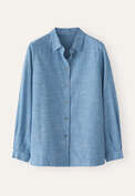 Curved hem overshirt, Marine, webstill